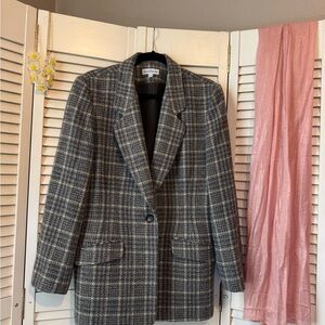 Classic David Brooks Wool Charcoal/yellow Checkered Jacket